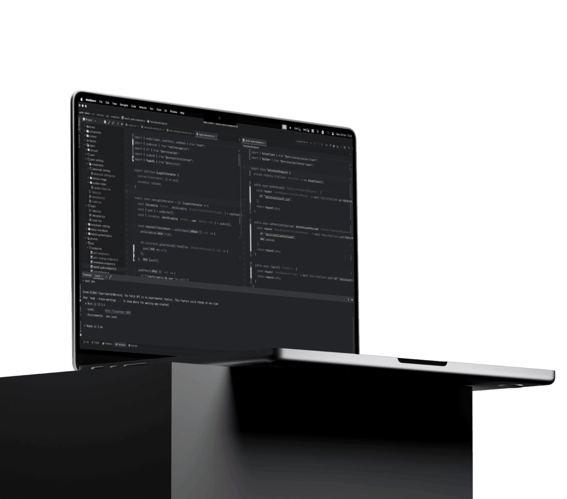 Laptop with code on screen