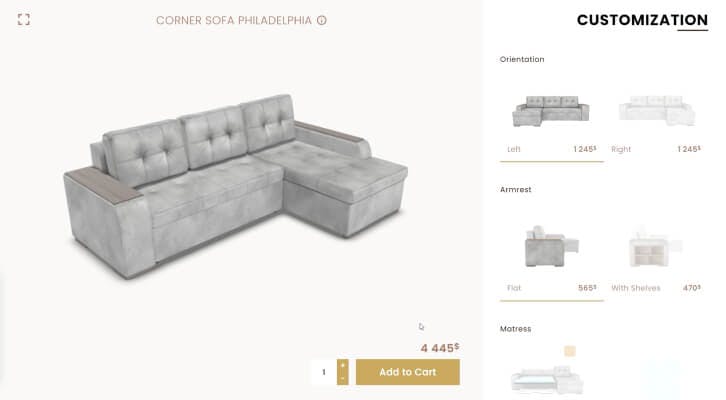 Sofa configurator